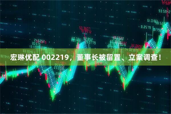宏琳优配 002219，董事长被留置、立案调查！