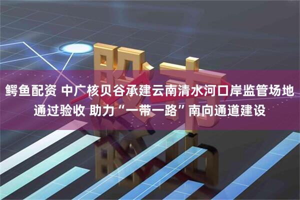 鳄鱼配资 中广核贝谷承建云南清水河口岸监管场地通过验收 助力“一带一路”南向通道建设